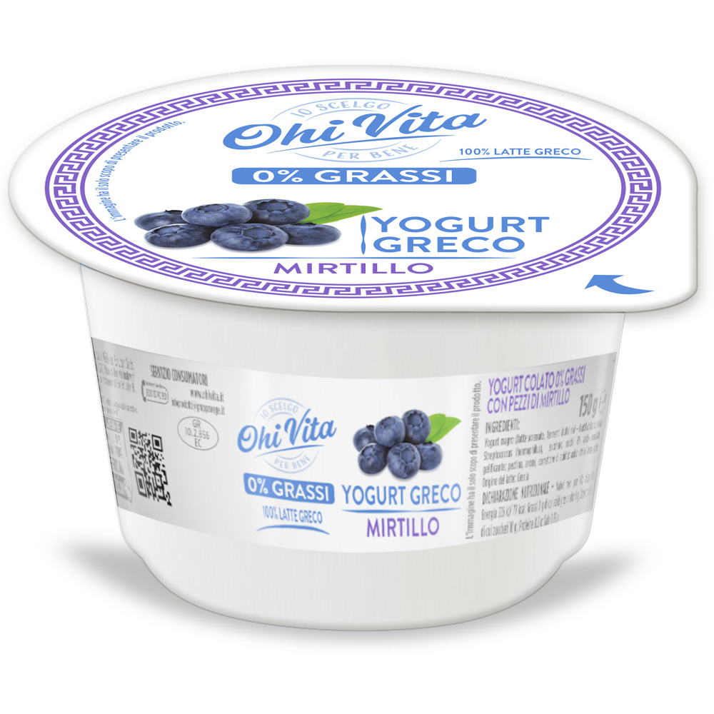 Yogurt Greco Senza Grassi al Mirtillo Box
